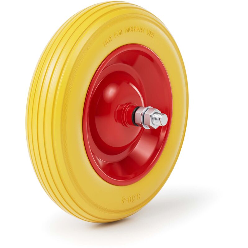 foto del prodotto ruota anti foratura piena 3,5 8, max 130 kg, in poliuretano e acciaio, per carrelli, carriole wiltec