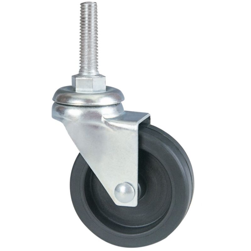 foto del prodotto ruota avo 220b 50x18 rivestimento gomma nucleo plastica girevole con bullone m10