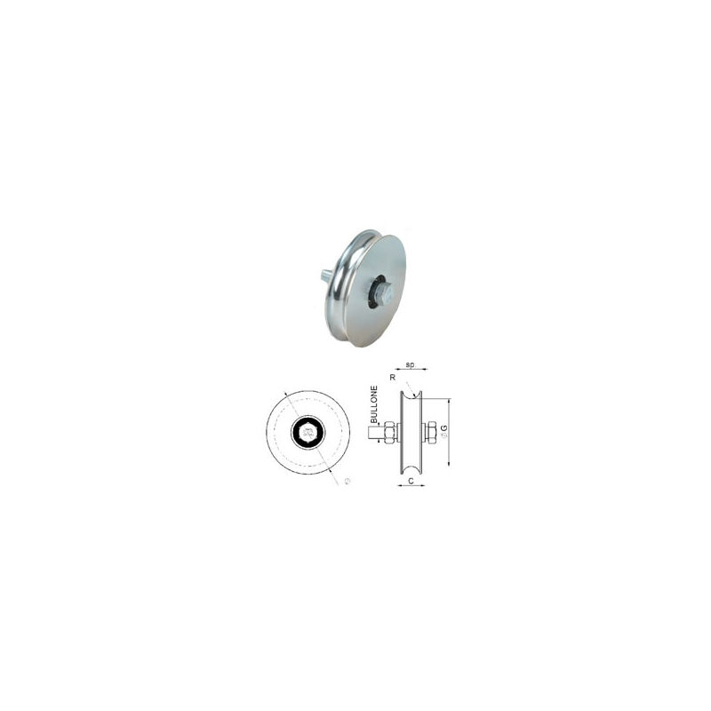 foto del prodotto ruota canc.c bull.1 c.gola t.100x20