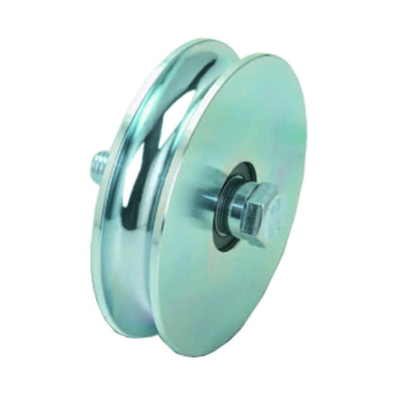 foto del prodotto ruota cancelli gola tonda con 2 cuscinetti a sfera art.405 mm.140x32 portata kg.550