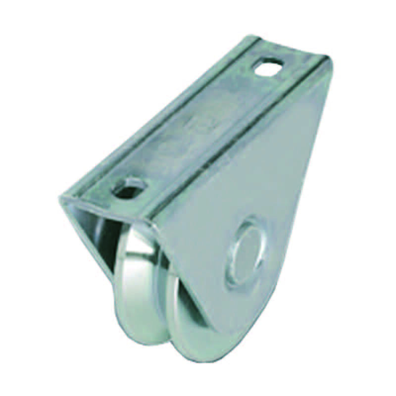 foto del prodotto ruota cancelli gola v con supporto a cavallotto art.412 mm.80x24 portata kg.200 gola v 92 