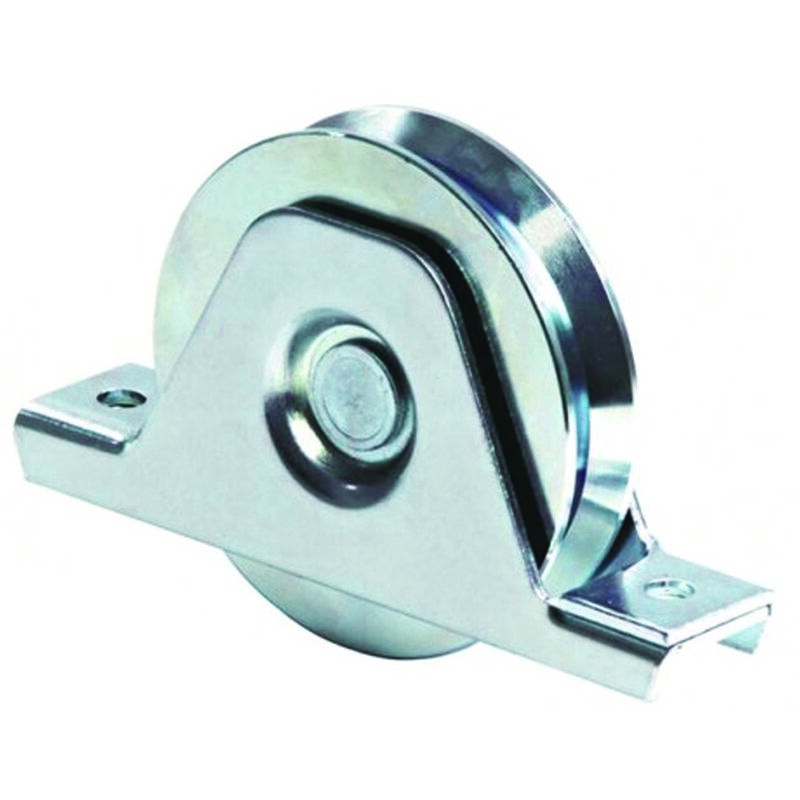 foto del prodotto ruota cancelli gola v supporto inferiore art.335 mm.80 supporto mm.135