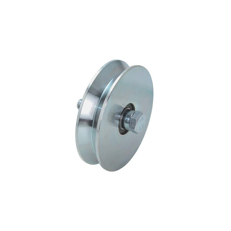 foto del prodotto ruota cancello a fissare gola v 407 combi zincata doppio cuscinetto mm 160
