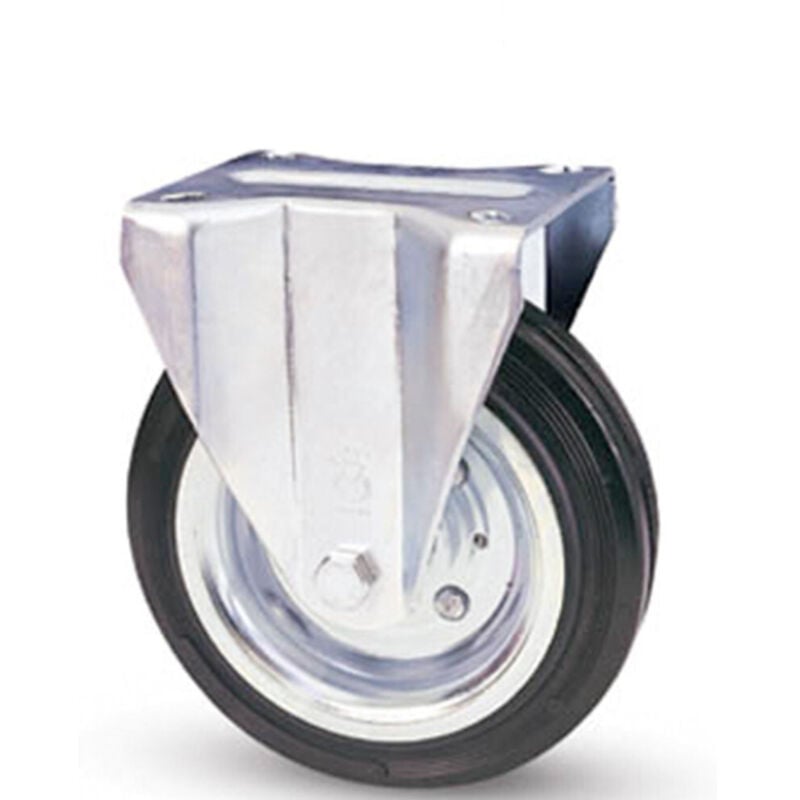 foto del prodotto ruota con rivestimento in gomma piastra flangia in acciaio per carrelli prof - -80 cm - - avo