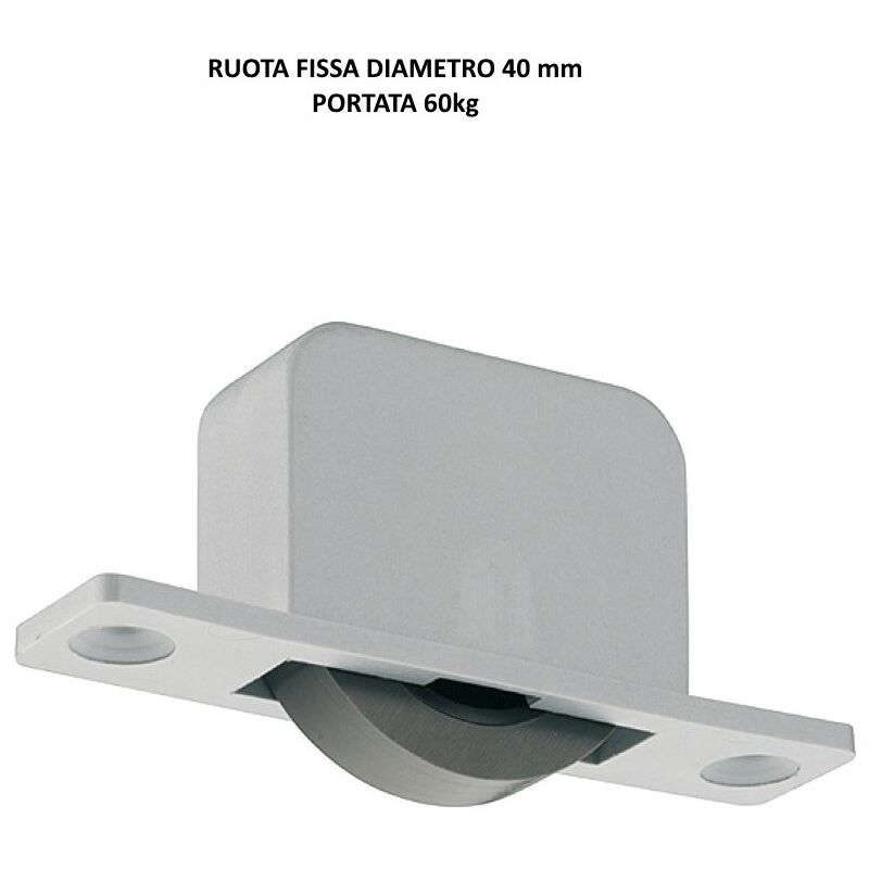 foto del prodotto ruota d.40 morbida fissa da incassare in spessori min. 22 mm portata 60 kg hafele 661.08.500