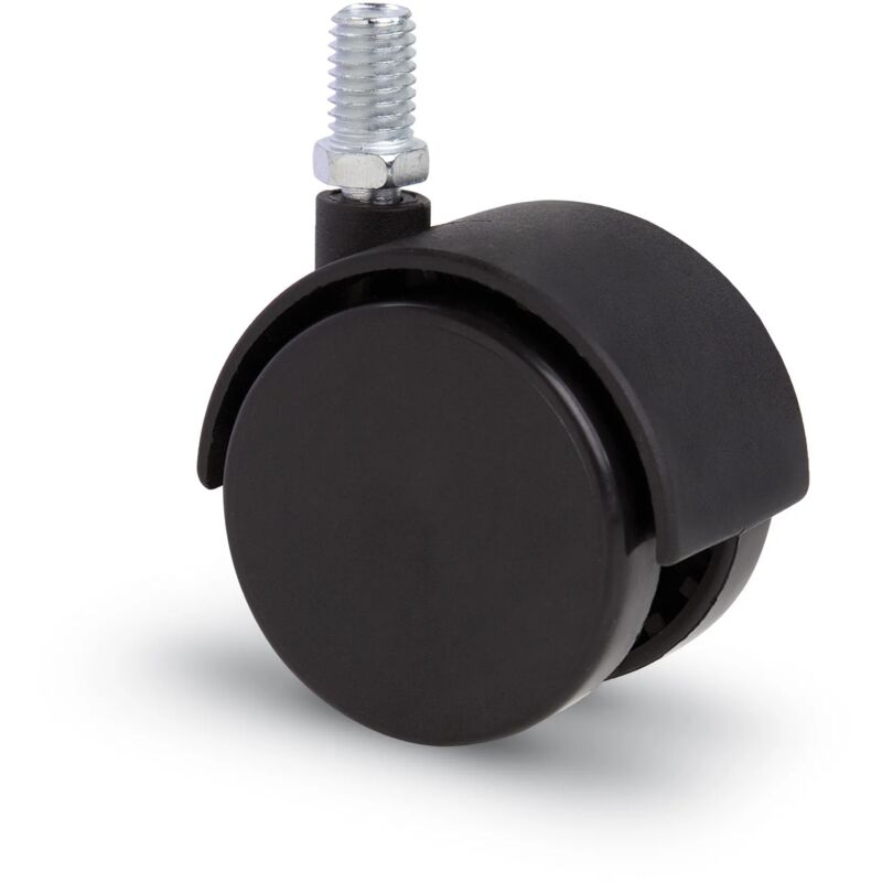 foto del prodotto ruota d.50 plastica nera filetto m10 art.164b