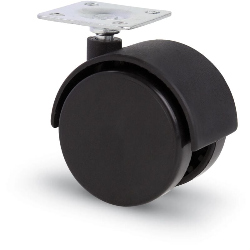 foto del prodotto ruota d.50 plastica nera piastra art.164