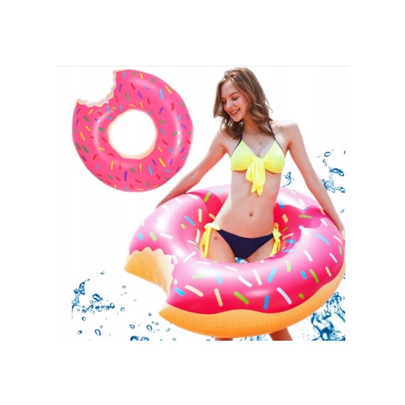 foto del prodotto ruota da nuoto grande ciambella rosa 120 cm