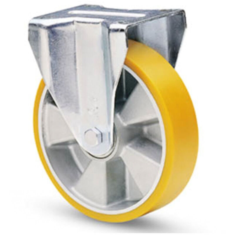 foto del prodotto ruota fissa con rivestimento in poliuretano avolan sh a 91. nucleo in alluminio 200 mm trade shop traesio