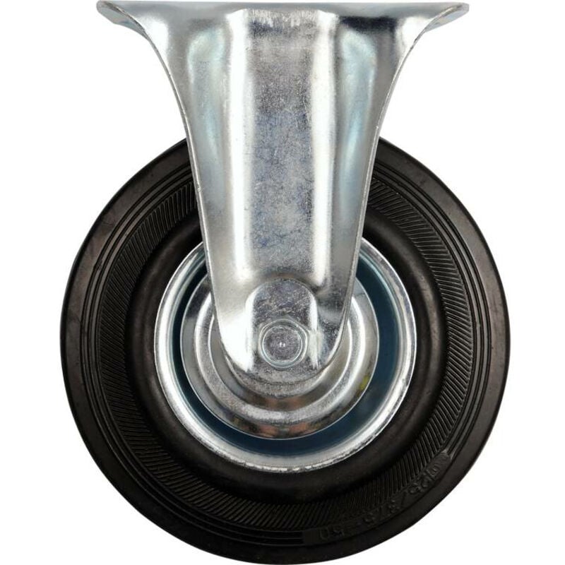 foto del prodotto ruota fissa vorel con gomma nera 75mm 87301