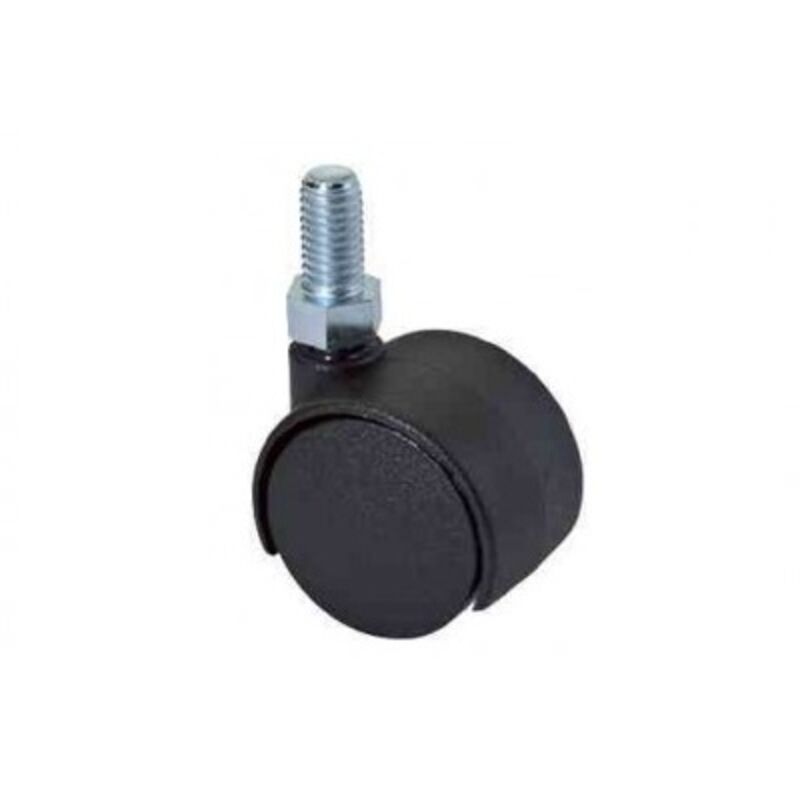 foto del prodotto ruota gemellata con perno in nylon nero m8x15mm dimetro 40 masidef