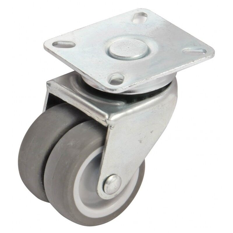 foto del prodotto ruota girevole con base rettangolare avl doppia ruota 50 portata 60 kg 550303a