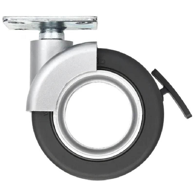 foto del prodotto ruota girevole con freno rotola nero, 47x47 mm, d. 65 x h.80 mm, interasse 35x35mm
