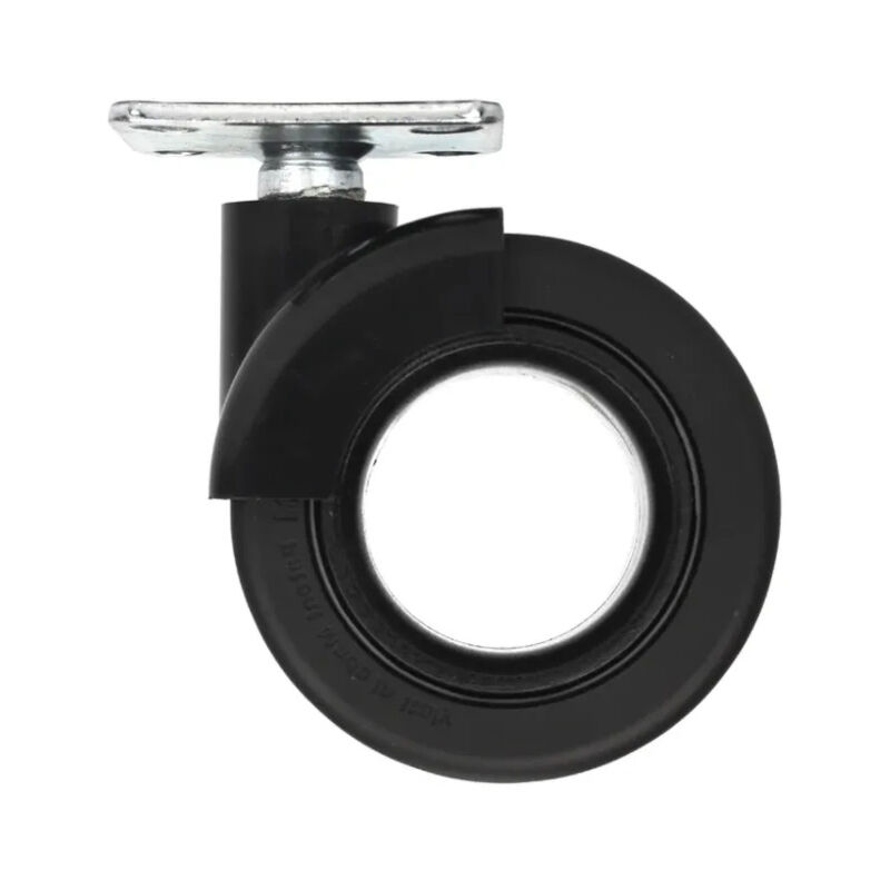 foto del prodotto ruota girevole nera, 47x47 mm, d. 65 x h.80 mm, interasse 35x35mm