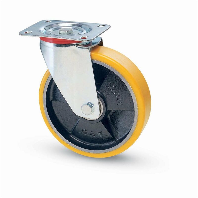 foto del prodotto ruota girevole per carrelli con supporto in acciaio 200x40 mm 22 06123