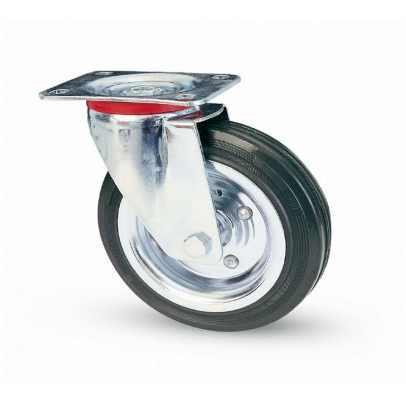 foto del prodotto ruota girevole per carrelli mm.160 piastra mm.135x106