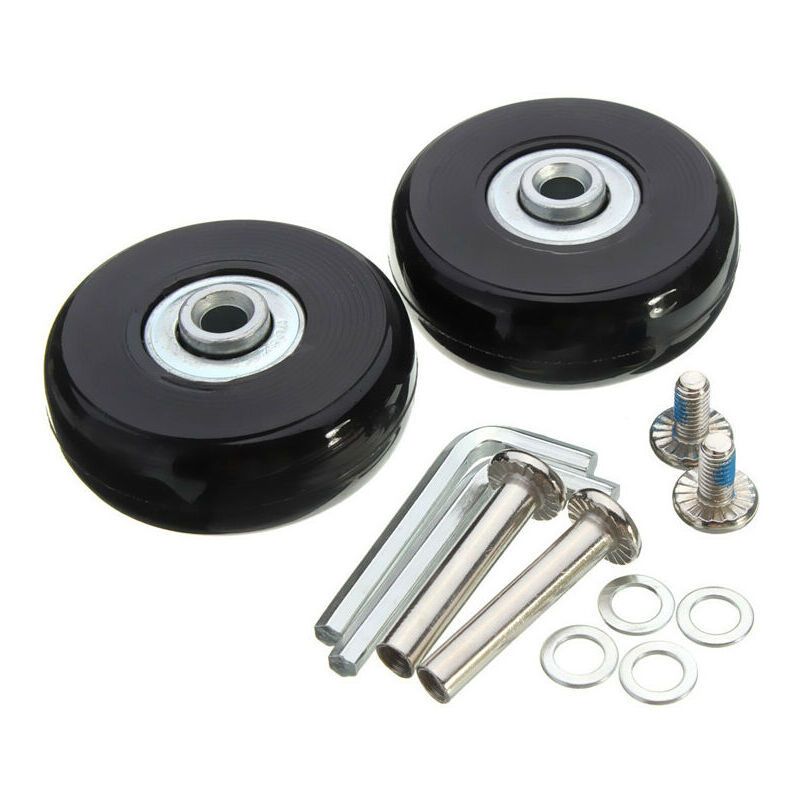 foto del prodotto ruota girevole per riparazione valigie ruota girevole in gomma universale da 50 mm per valigia, zaino e viaggio resistente, confezione da 2