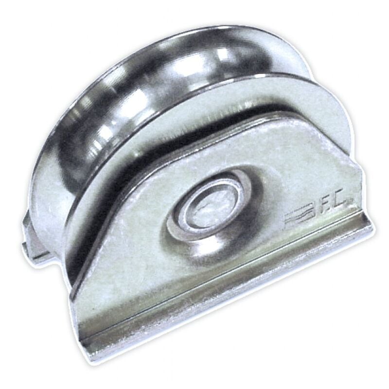 foto del prodotto ruota gola ad u per cancelli 80 mm spessore 20 mm piastra 39x85 mm fc 332