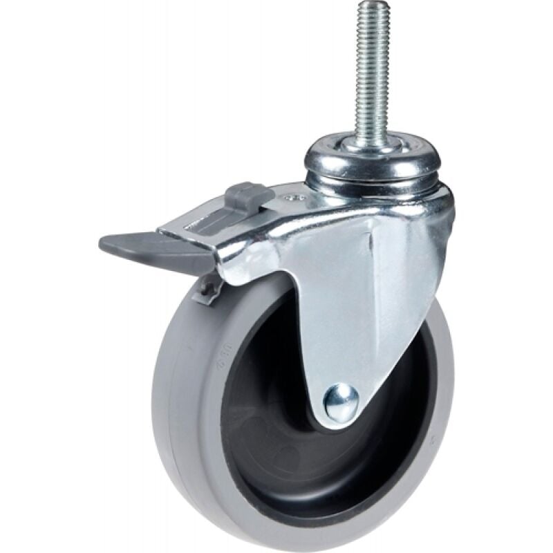 foto del prodotto ruota gomma c perno e freno 63mm gomma cebora df 2 7 forcella