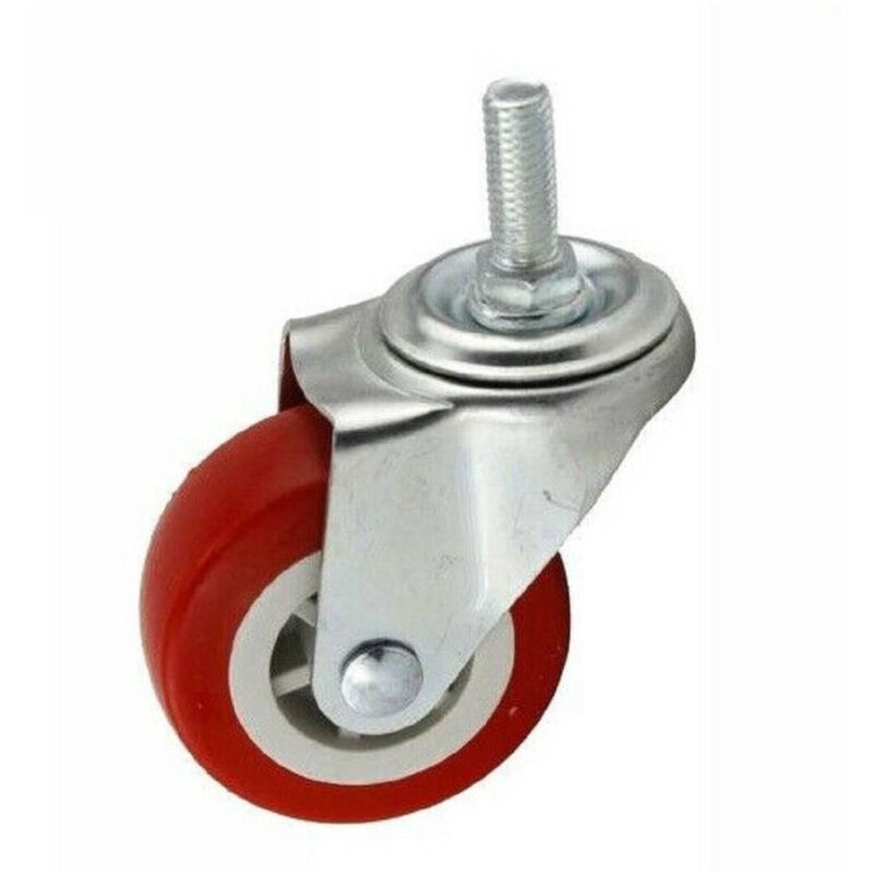 foto del prodotto ruota gomma ricambio rotella per carrello mobili staffa girevole vite 1.5 trade shop traesio