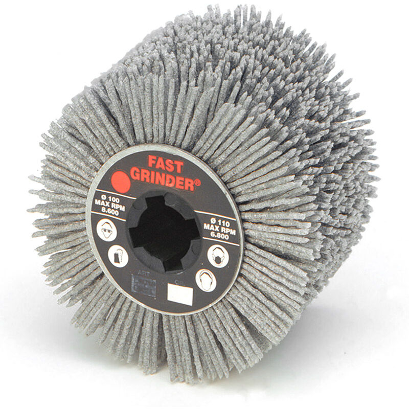 foto del prodotto ruota in filo di nylon per satinatrice 100x100x13 mm grana 80 fervi nws100