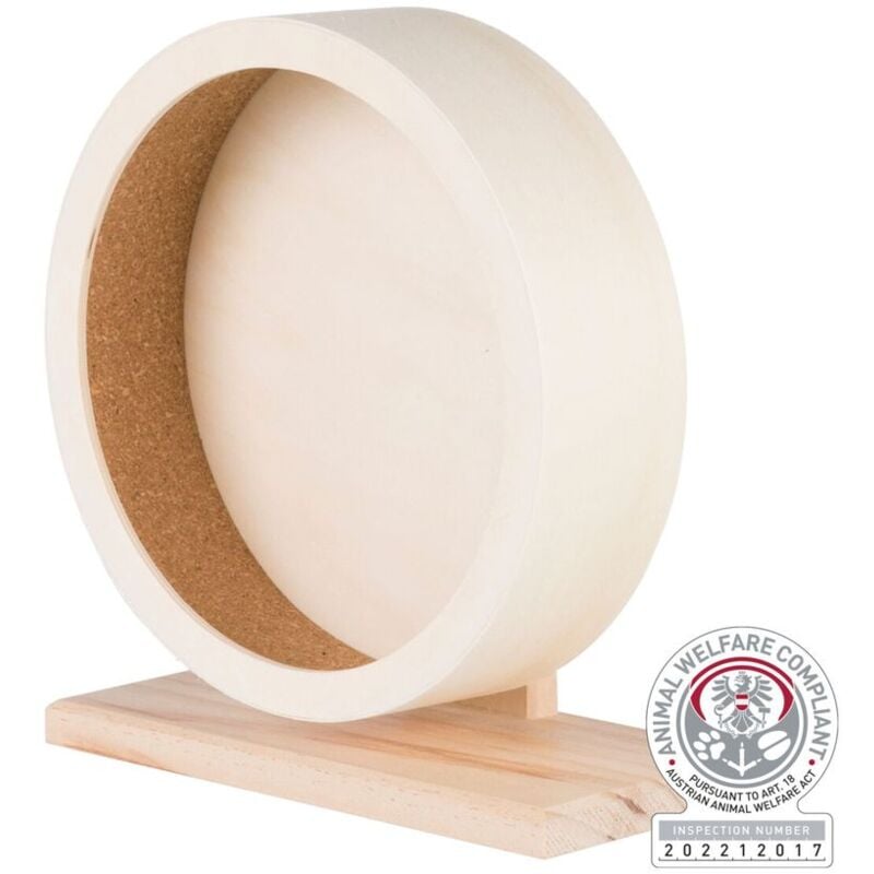 foto del prodotto ruota in legno per conigli e roditori diametro 28cm