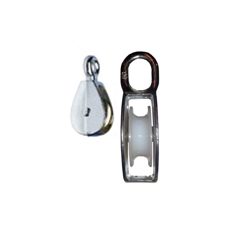 foto del prodotto ruota in nylon con occhiello rigido a puleggia singola 30 mm avl
