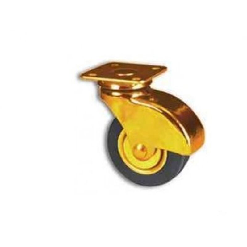 foto del prodotto ruota in pvc con piastra diametro 40mm ottonata masidef