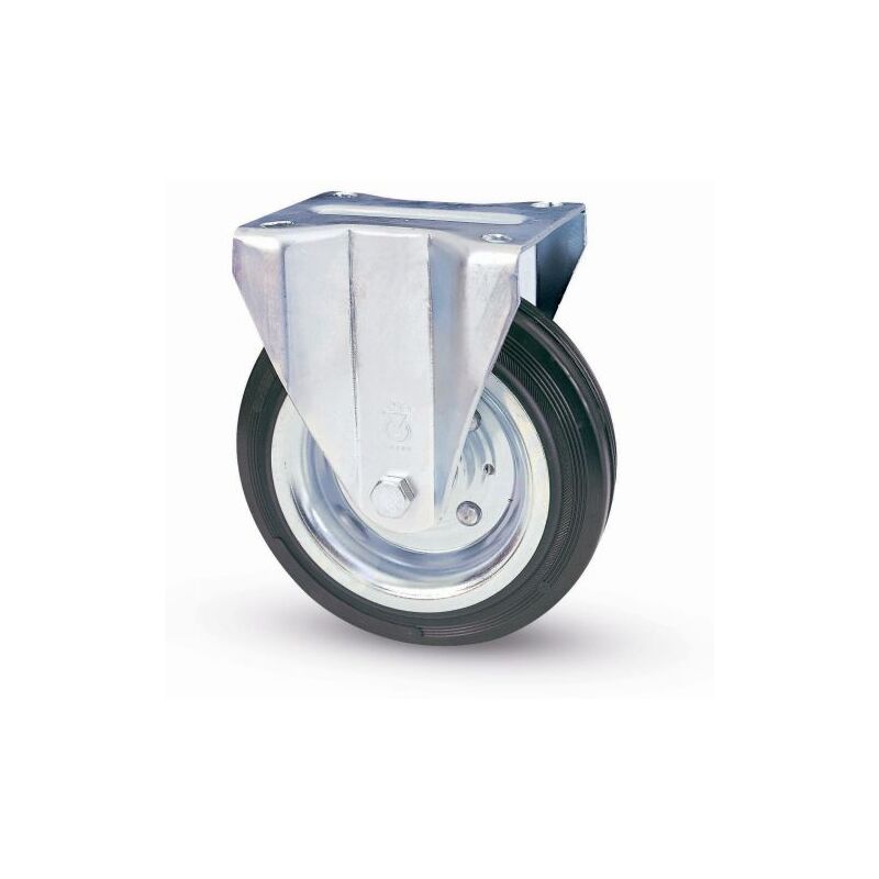 foto del prodotto ruota industriale d 100 mm gomma 80 a piastra fis