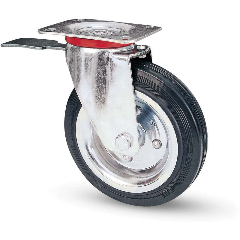foto del prodotto ruota industriale d 125 gomma 80bis piastra gir fre