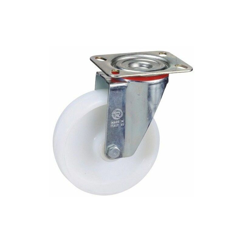 foto del prodotto ruota industriale piastra nylon 125 mm.