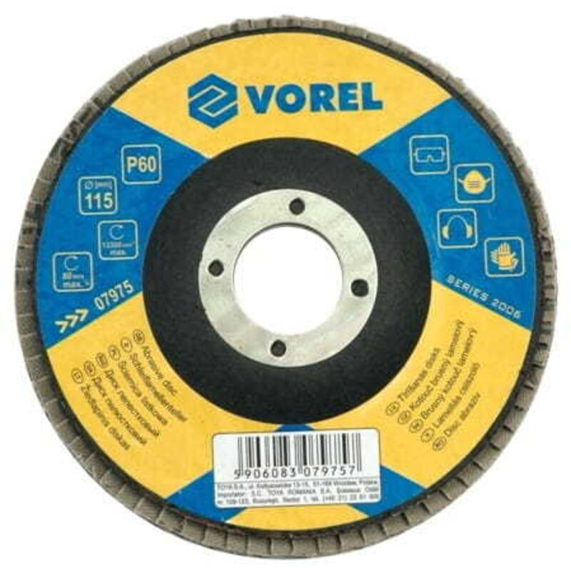 foto del prodotto ruota lamellare vorel 125mm p120 per smerigliatrice angolare