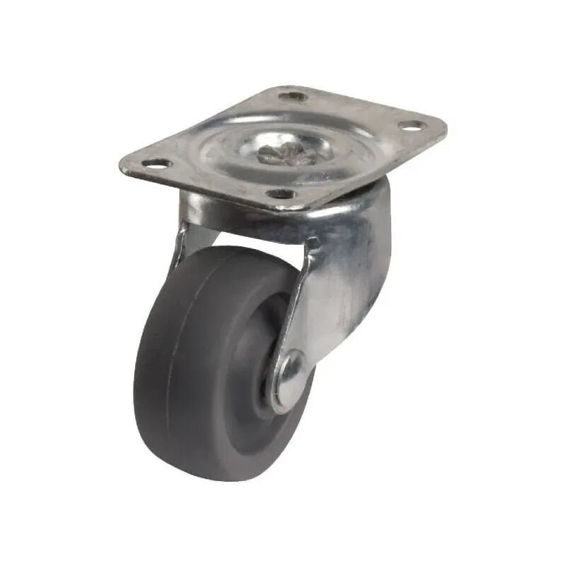 foto del prodotto ruota minirol d. 32 mm con base girevole, altezza 42 mm.