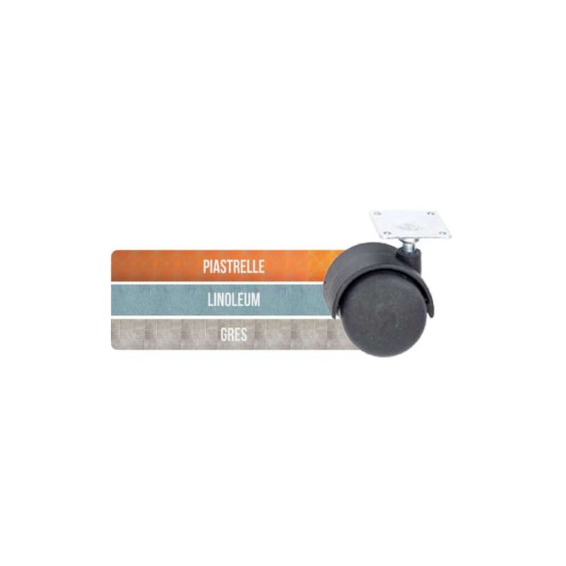 foto del prodotto ruota nylon mm.50 piastra mm.44x44