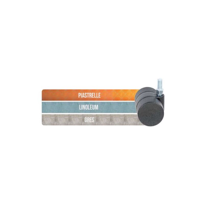 foto del prodotto ruota nylon nera mm.30 con perno m8x15