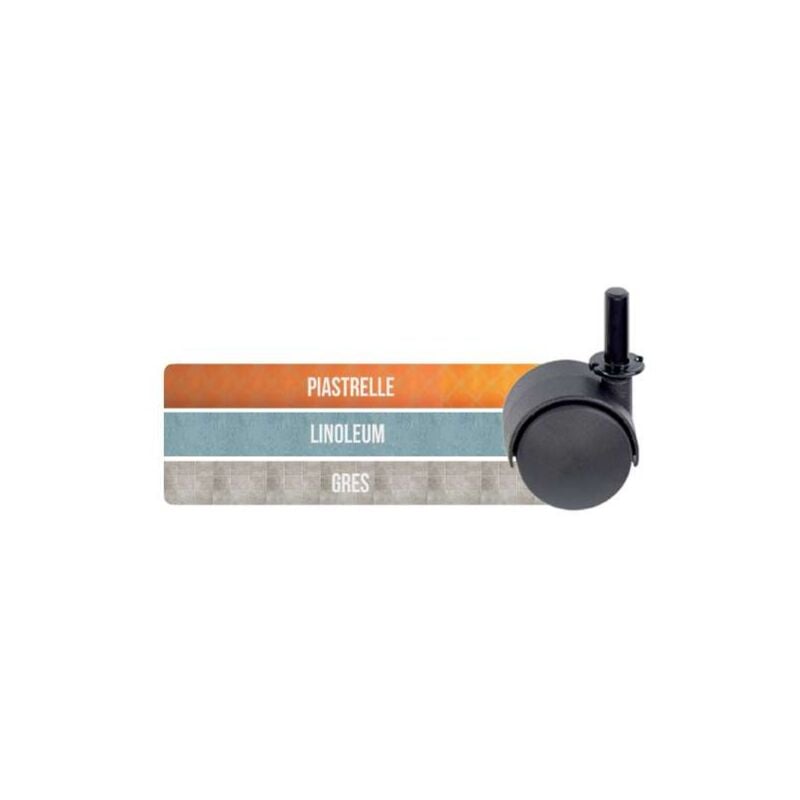 foto del prodotto ruota nylon nera mm.31 perno bussola m10x30