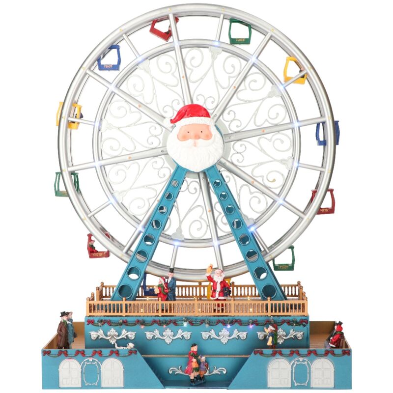foto del prodotto ruota panoramica gigante decorazione per villaggio di natale con luci h 49 cm rosso
