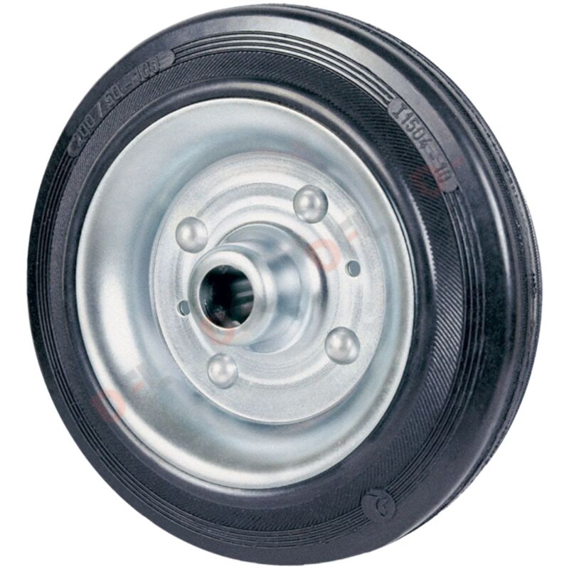foto del prodotto ruota per carrelli con flange in acciaio zinco cromato, mozzo con rulli mm 125 x 38 port. kg 100