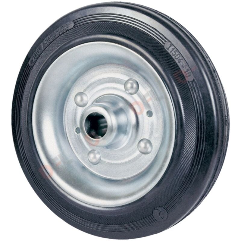 foto del prodotto ruota per carrelli con flange in acciaio zinco cromato, mozzo con rulli mm 80 x 25 port. kg 50