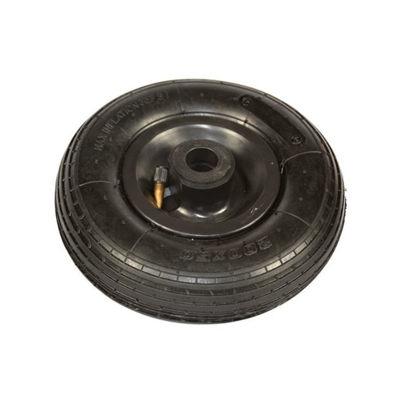foto del prodotto ruota per carrello pneumatica mm.200 con cuscinetto cerchio plastica mm.200x50 foro mm.20