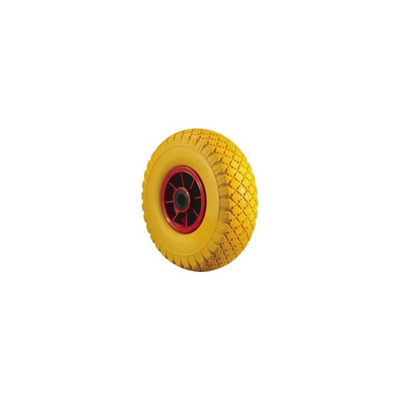 foto del prodotto ruota piena per carrello gialla con diametro 260 mm