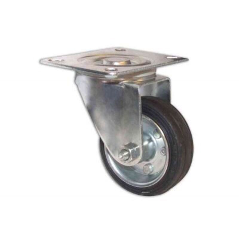 foto del prodotto ruota piroettante con piastra diametro 125mm masidef