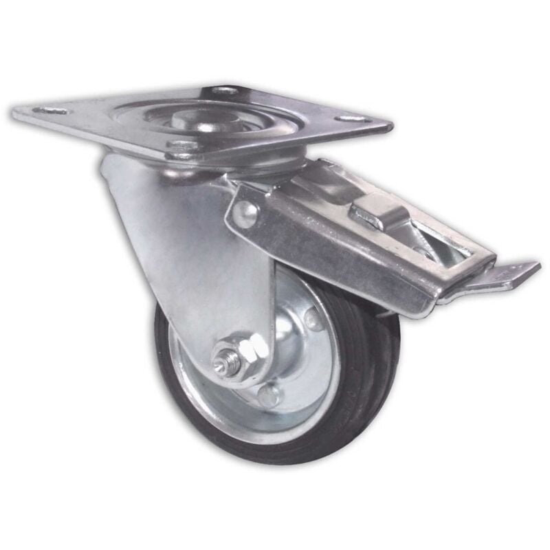 foto del prodotto ruota piroettante in gomma nr pias 95x80 freno 100 masidef