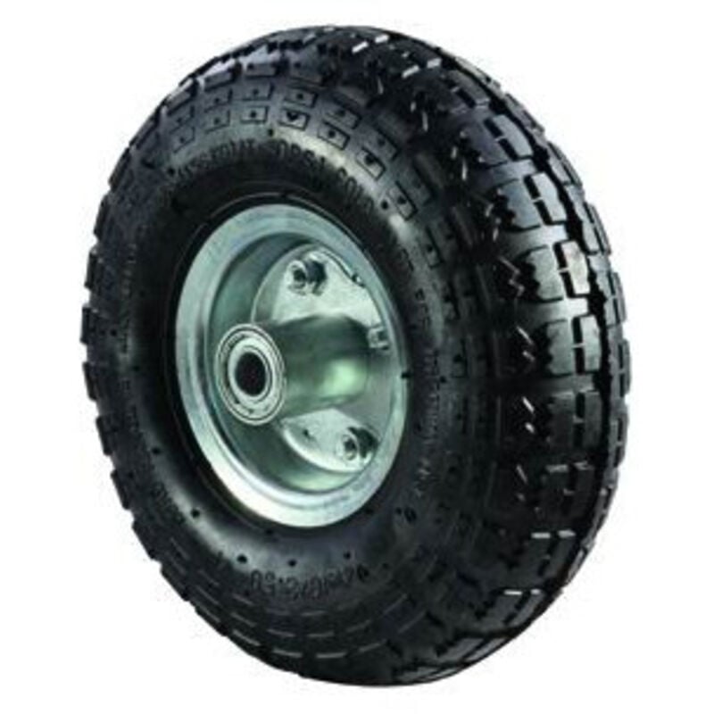 foto del prodotto ruota pneumatica per carrelli in acciaio mm.250 f16 su rulli