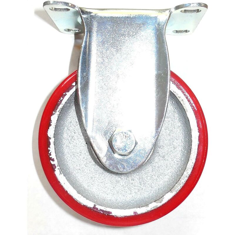 foto del prodotto ruota poliuretano c piastra fissa mm.100