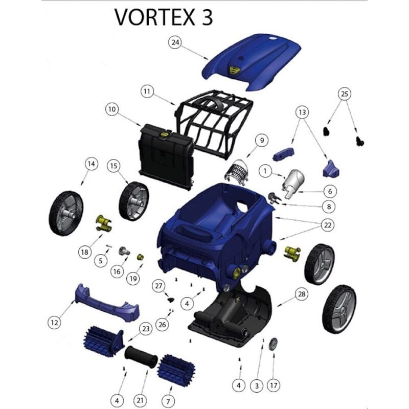 foto del prodotto ruota posteriore per robot zodiac vortex 3