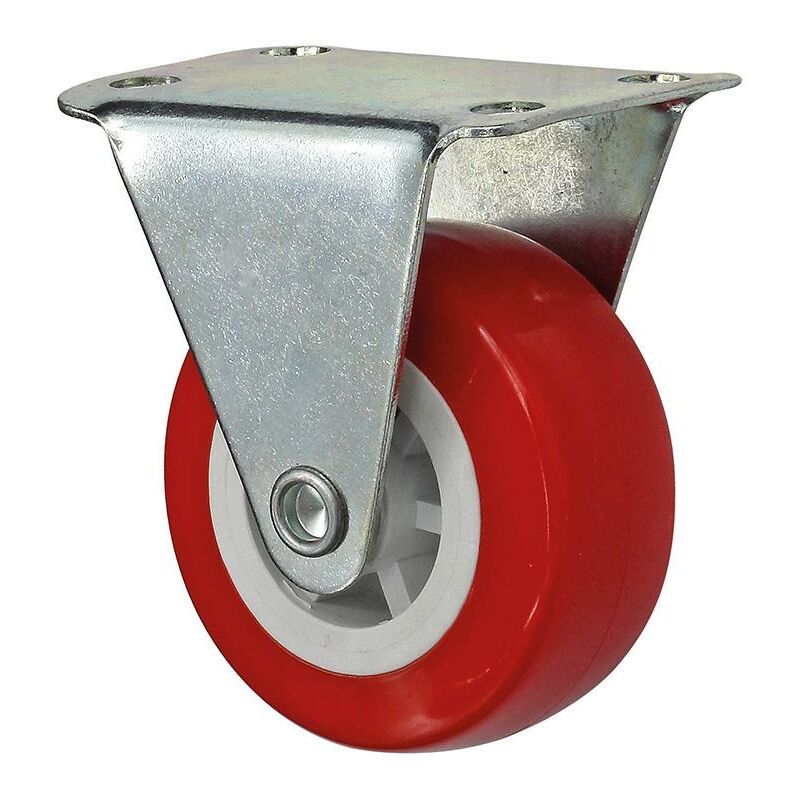 foto del prodotto ruota pvc rossa mm.40 c piastra fissa