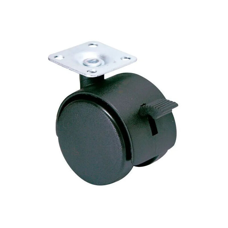 foto del prodotto ruota twiny da 40 mm di diametro con freno, alta 56 mm, con base girevole