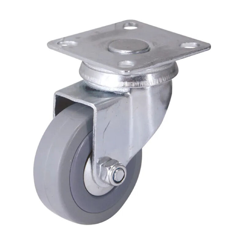 foto del prodotto ruota uniroll d.75 mm, piastra girevole 65x65 mm, altezza 102 mm