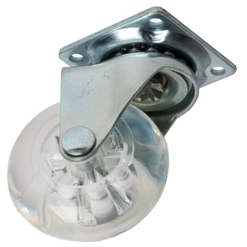 foto del prodotto ruota x mobili trasparente d.50 c/pias+freno